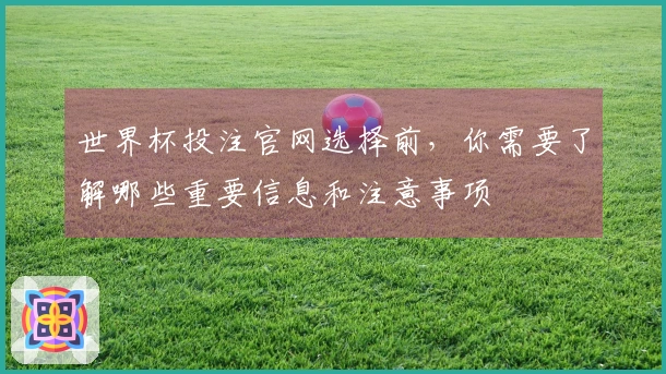 世界杯投注官网选择前，你需要了解哪些重要信息和注意事项